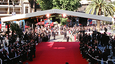 Image of red carpet and photographers