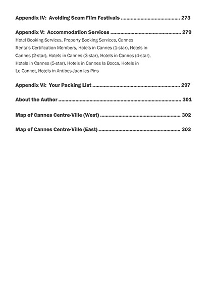 Thumbnail of table of content page 4 of Cannes - A Festival Virgin's Guide (7th Edition)